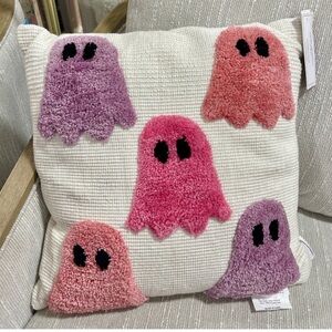 Cupcakes & Cashmere halloween Pink & Purple Ghost Pillow NWT viral